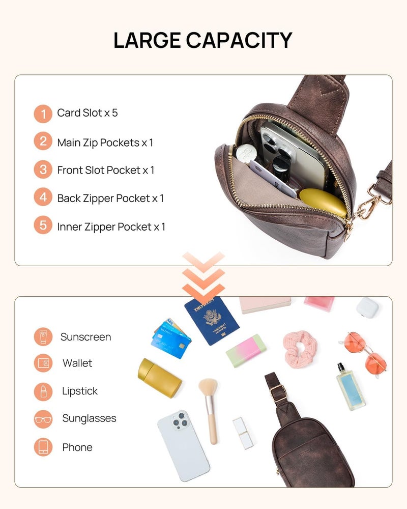 Telena Crossbody Bags for Women Leather Cross Body Sling Bag for Woman Travel - Image 3